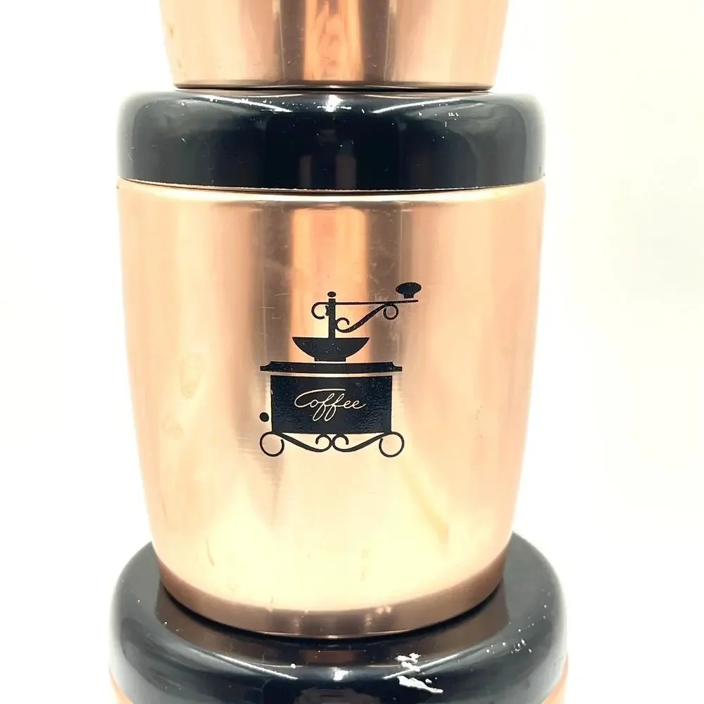 Vintage West Bend Rose Copper Aluminum 3 Piece Canister Set